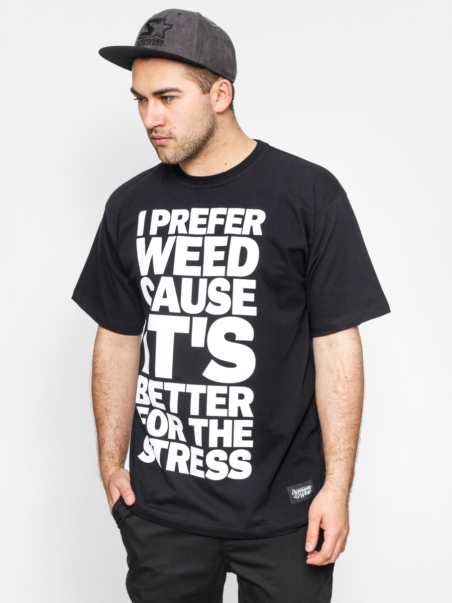 T-shirt Diamante Wear Preffer Weed (black/white)