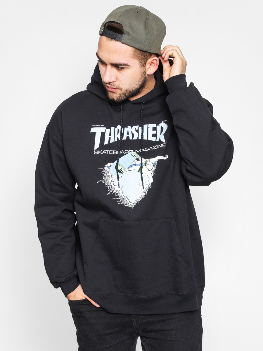 Bluza z kapturem Thrasher Skateboard Magazine HD (black)