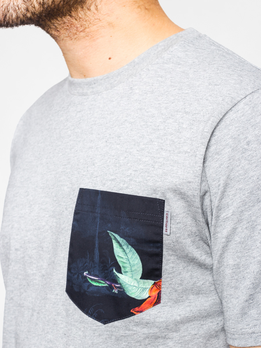 T-shirt Carhartt Lester Pocket (grey heather/tropic print)