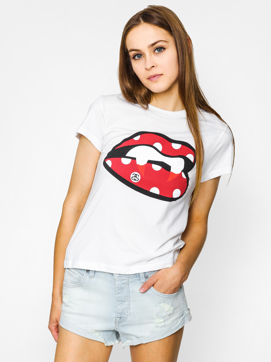 T-shirt Stussy Lipps Baby Tee Wmn (white)