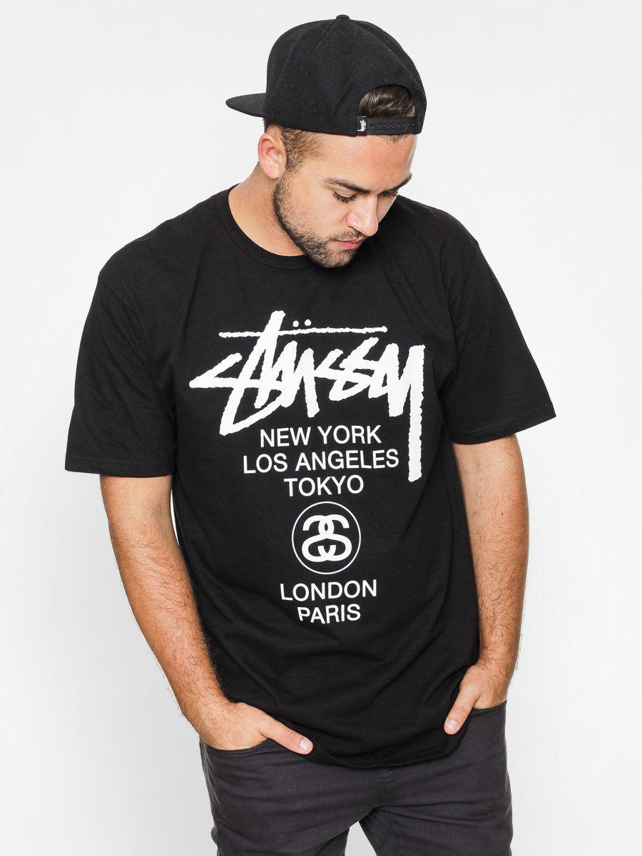 STUSSY WORLD TOUR TEE BLACK 3993792 ロンT Stussy World Tour Tee Black