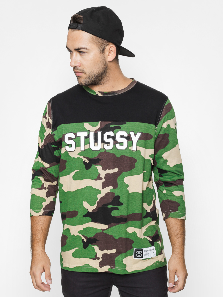 Koszulka Stussy Color Block Football 3I4 (black/camo)