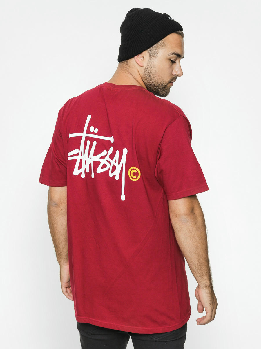 T-shirt Stussy Basic Logo Tee (dark red)