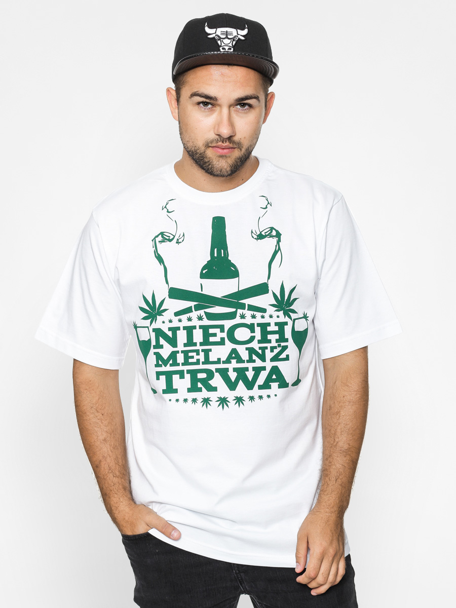 T-shirt Diamante Wear Niech Melanż Trwa (white/green)