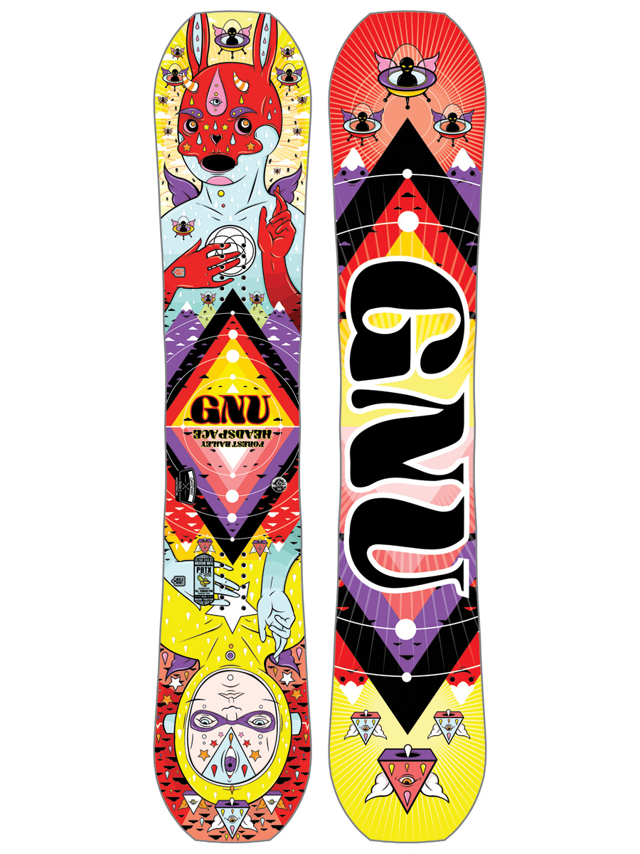 Deska snowboardowa Gnu Forest Bailey Head Space - wielobarwny