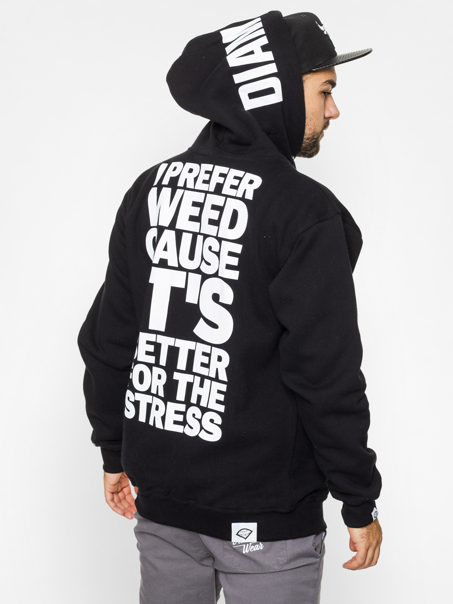 Bluza z kapturem Diamante Wear Prefer Weed ZHD (black)