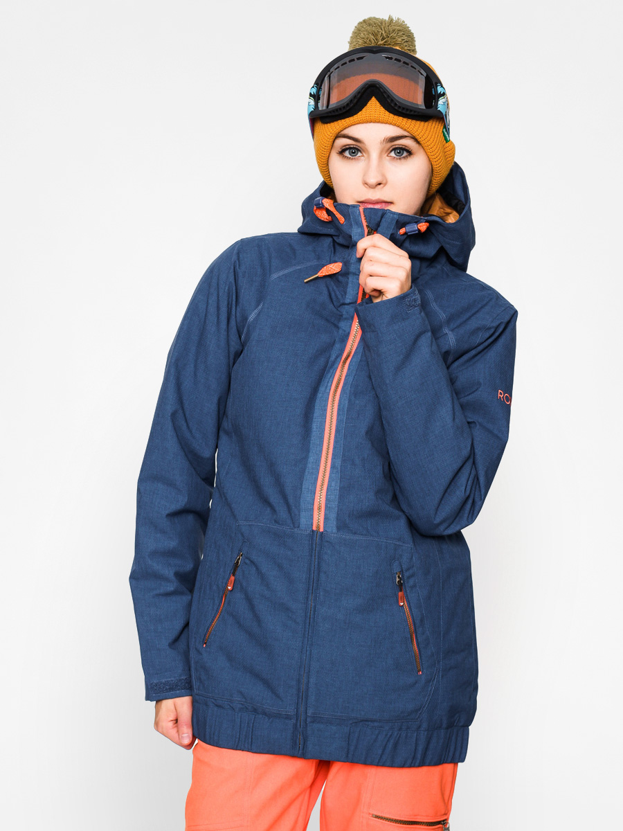 Damska Kurtka snowboardowa Roxy Valley Hood (steel blue/orange/light brown)