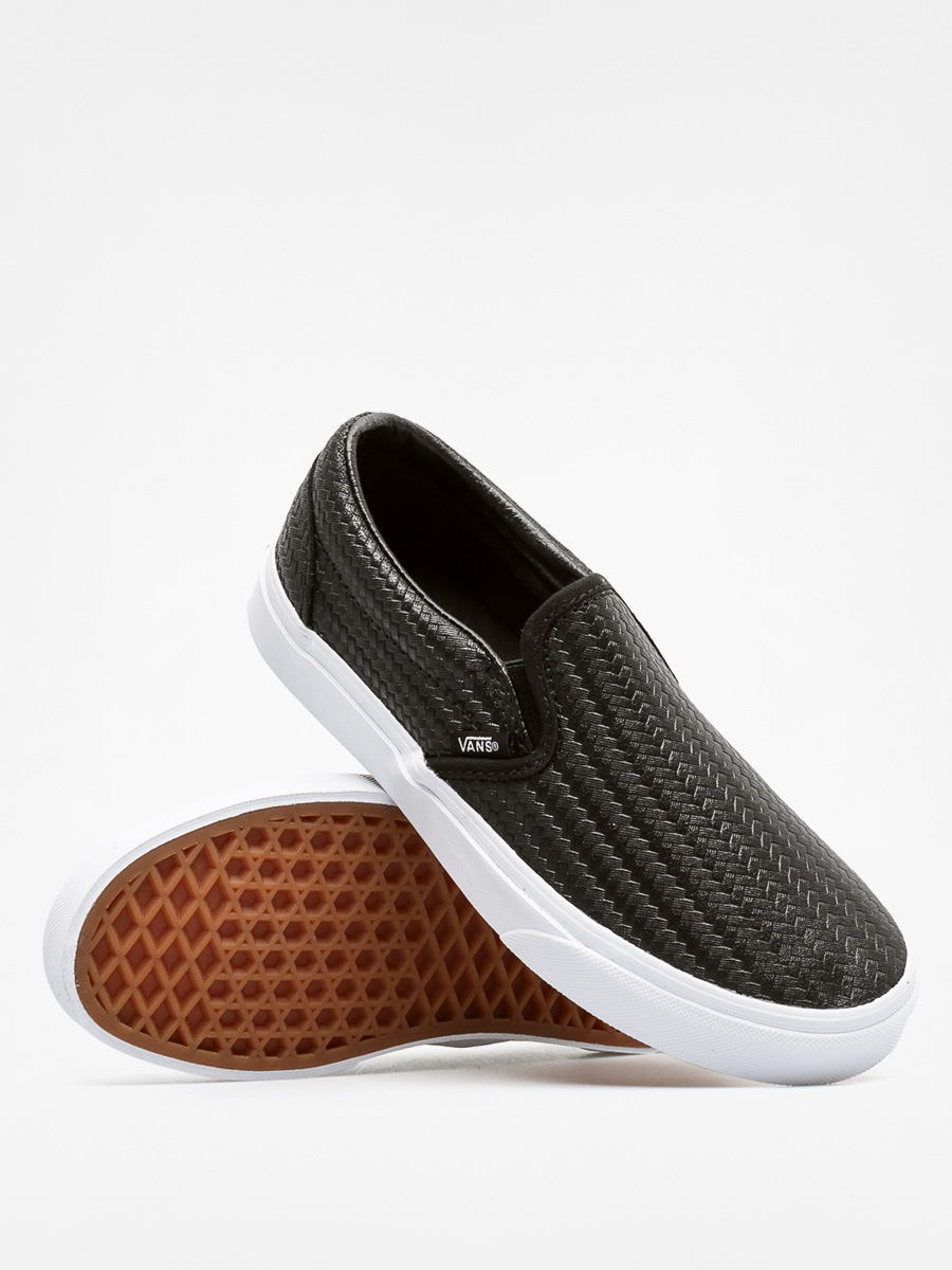 Vans classic embossed shop black weave slip on