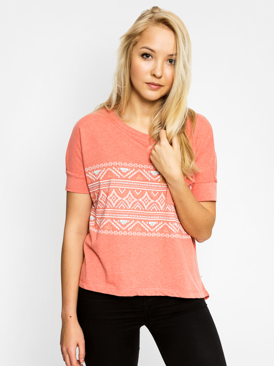 T-shirt Roxy Boxybohoborder Wmn (heather light red)
