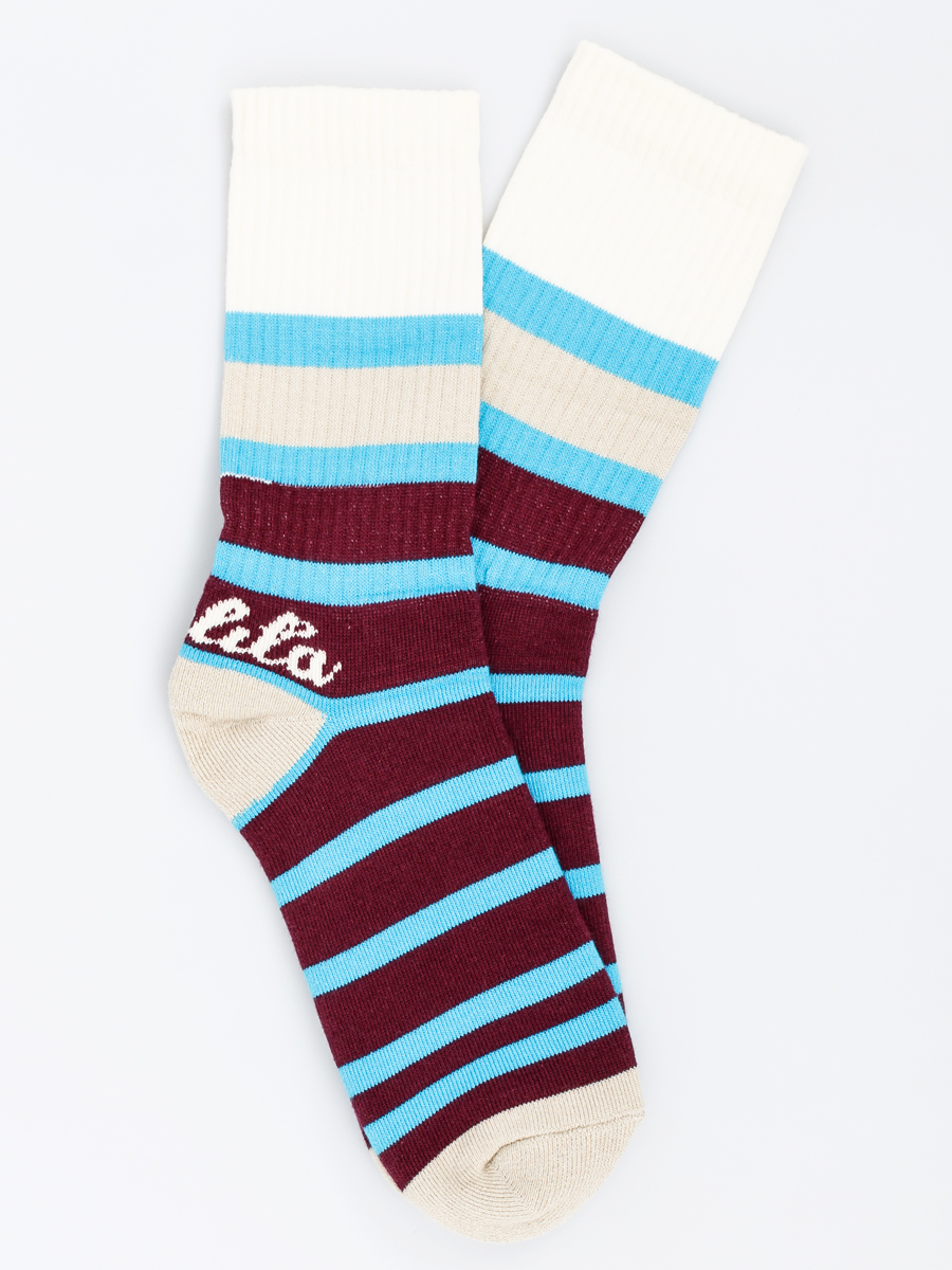 Skarpetki Malita Stripes (burgundy/blue)