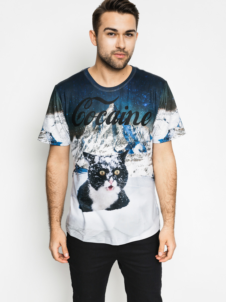 T-shirt Bittersweet Cocaine Cat (navy/white)