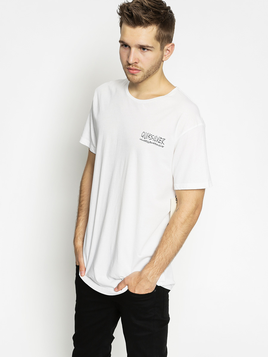 T-shirt Quiksilver Logo Mountain Wave (white)