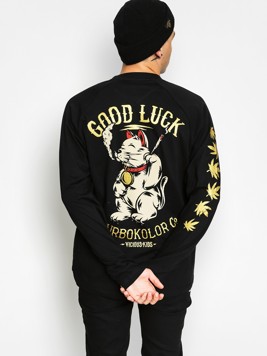 Longsleeve Turbokolor Lucky Cat Pocket (black)