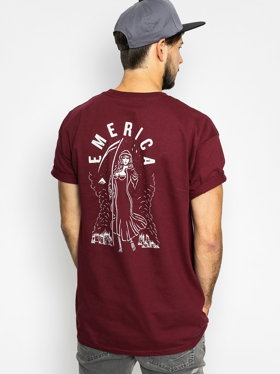 T-shirt Emerica Grim Girl (burgundy)