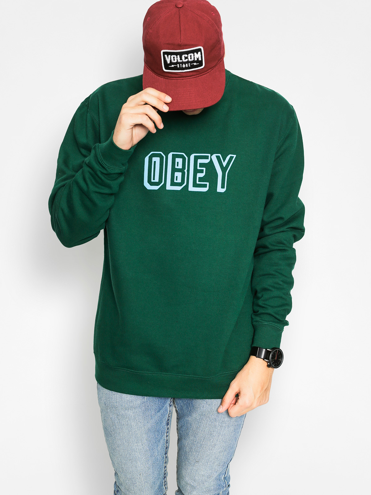 Bluza OBEY Varsity (dark green)