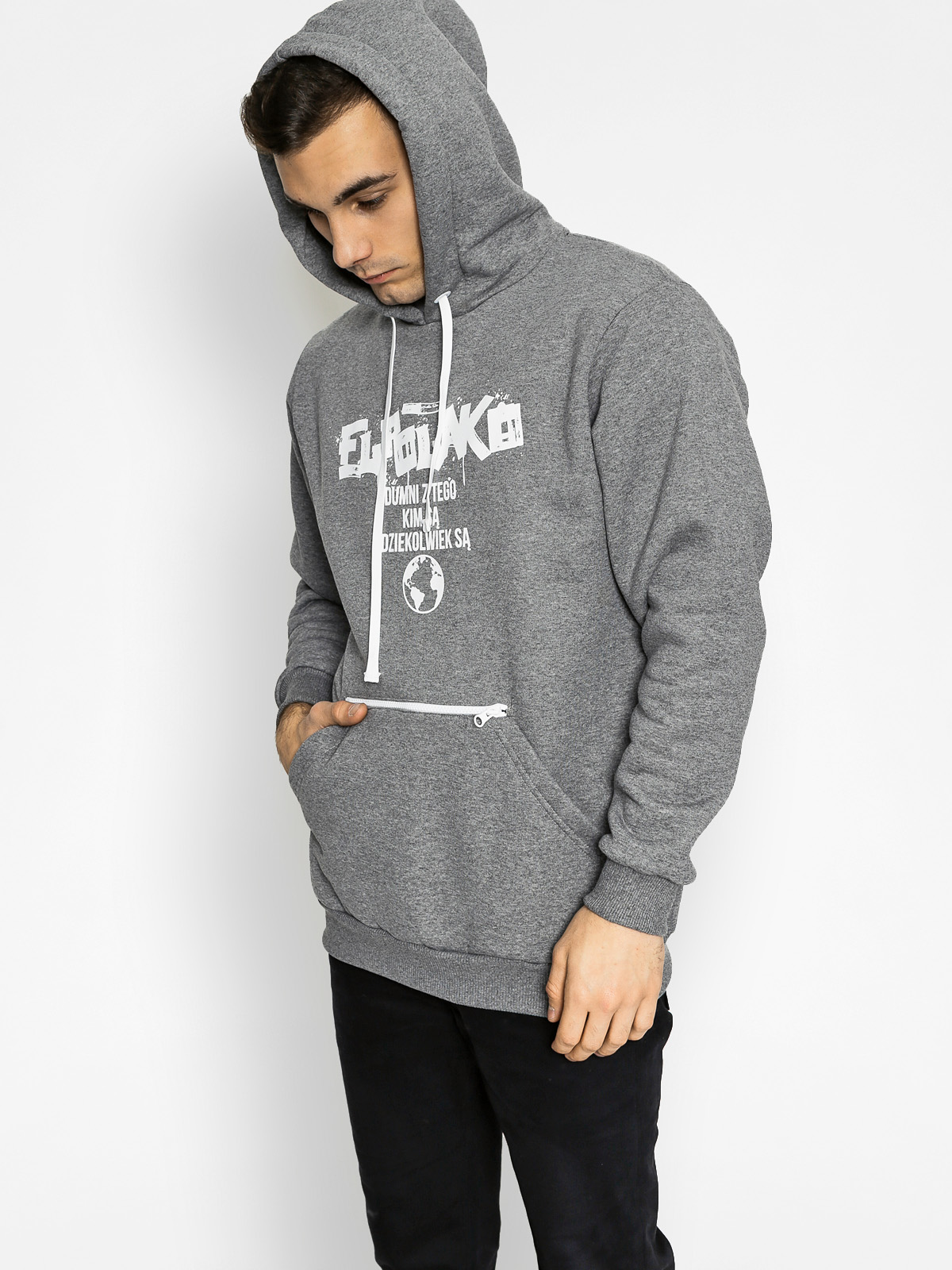 Bluza z kapturem El Polako Dumni HD (grey)