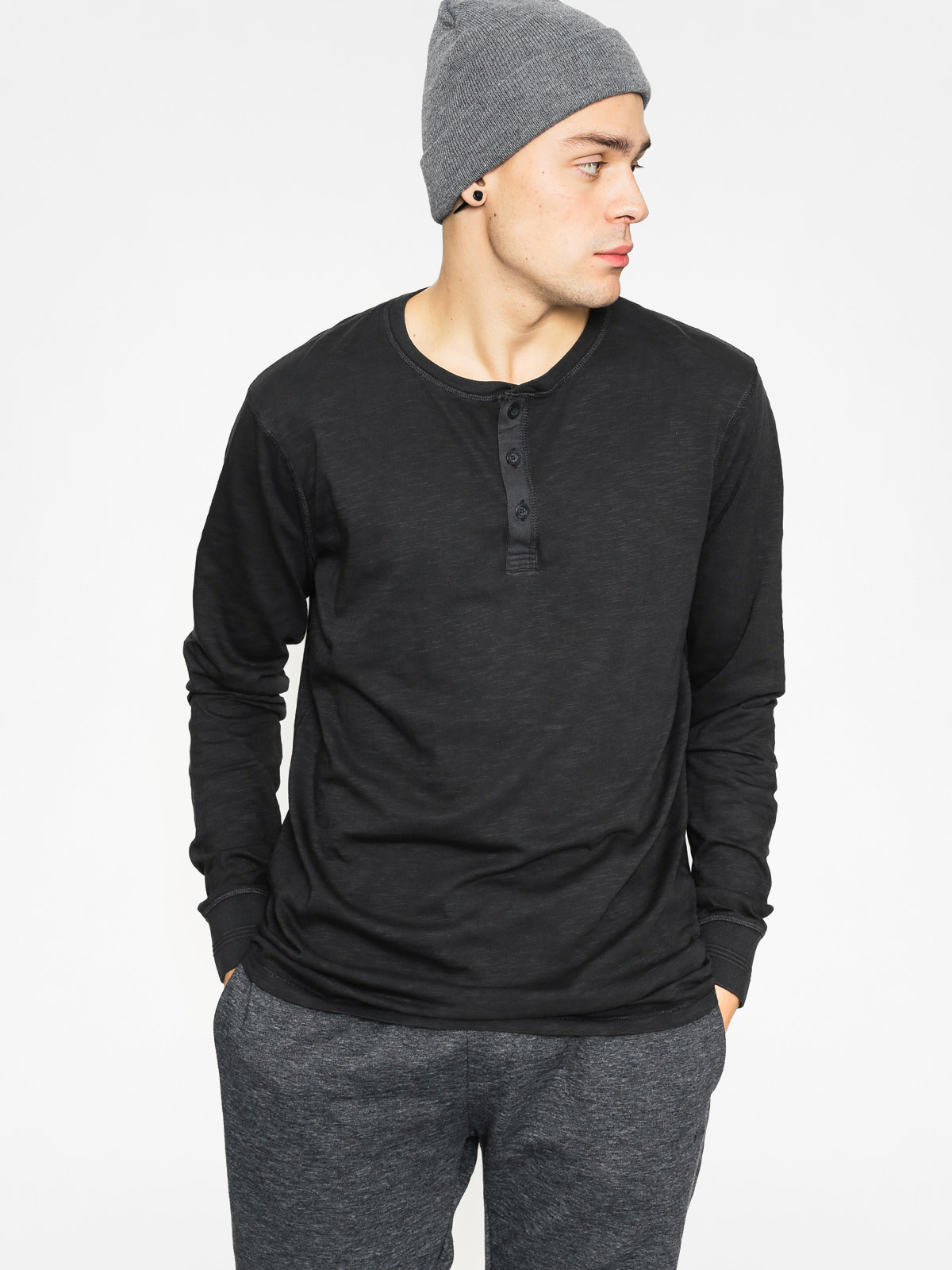 Longsleeve Quiksilver New Runaround Henley (tarmac heather)