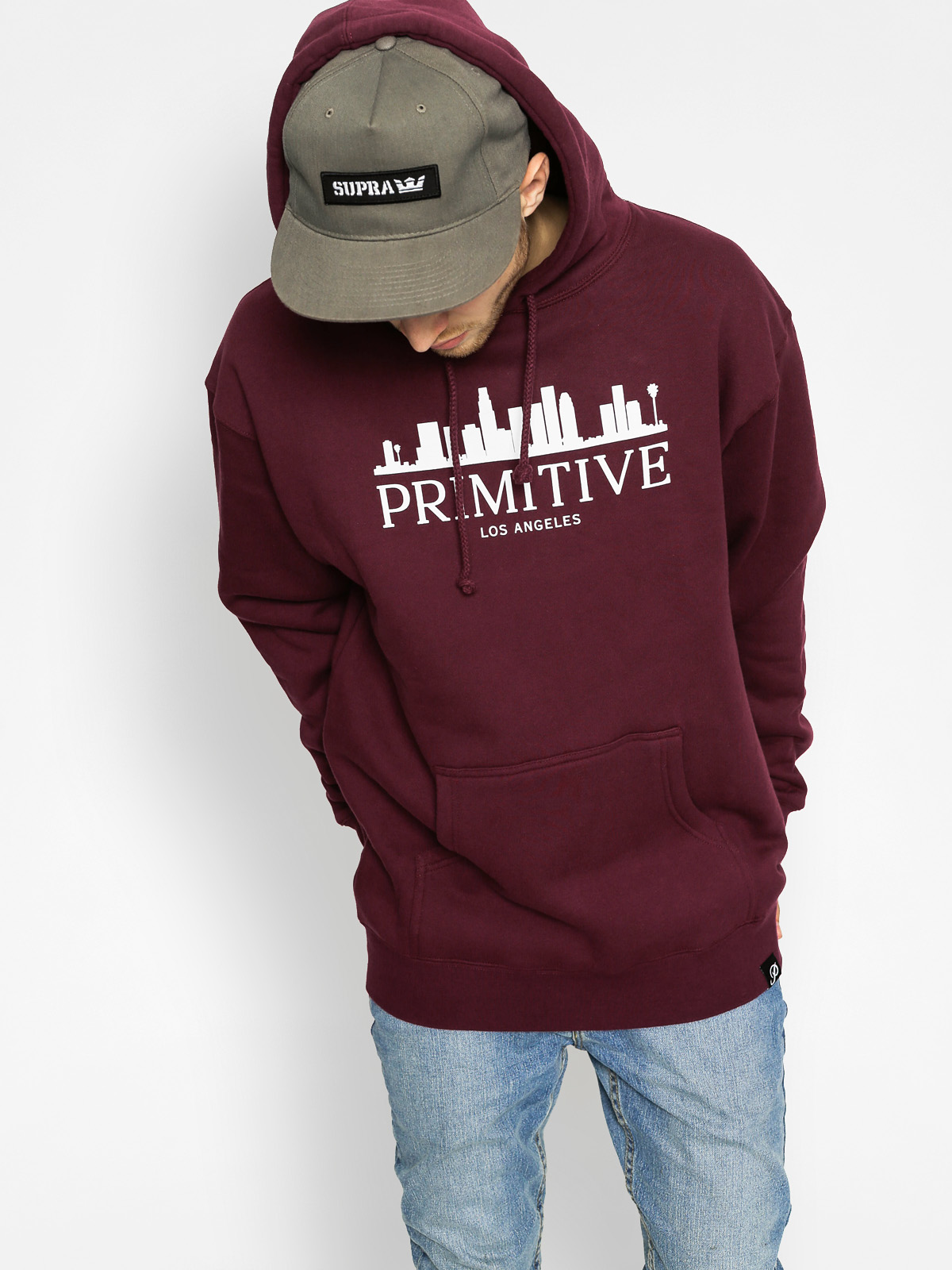 Bluza z kapturem Primitive Skyline HD (burgundy)