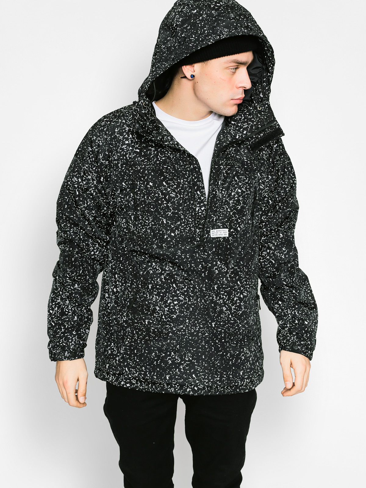 Kurtka K1x Urban Hooded Halfzip Mk3 (black/white speckles)