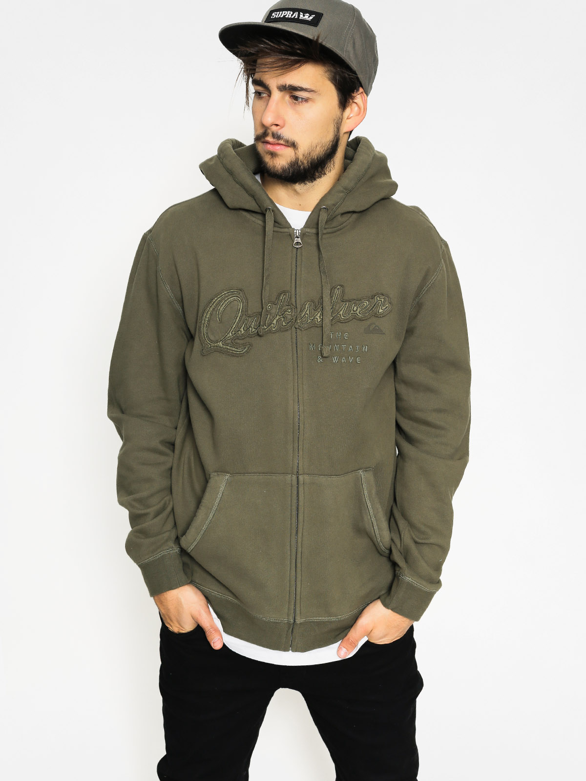 Bluza z kapturem Quiksilver Home Front ZHD (dusty olive)