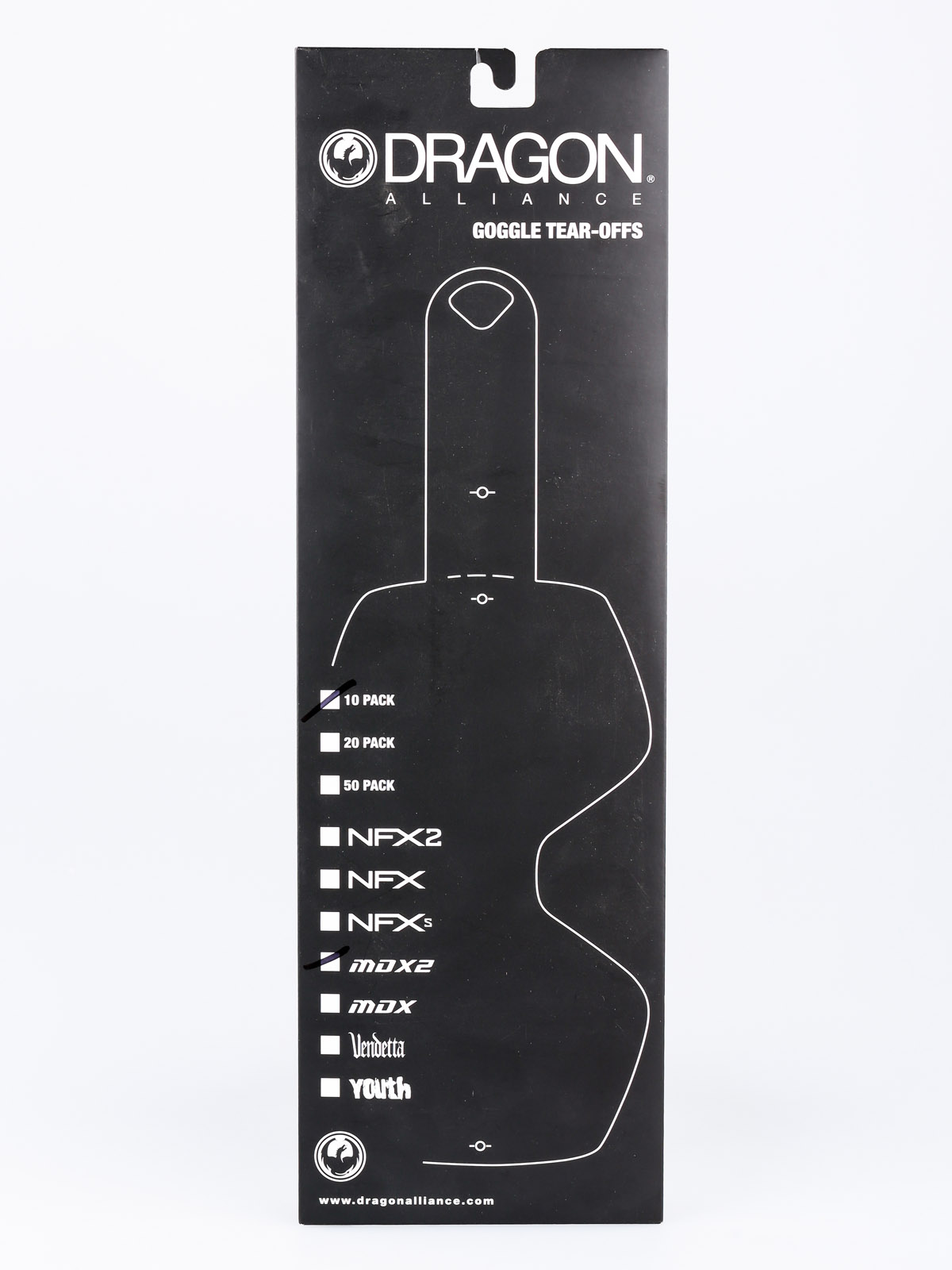 Zrywki do gogli Dragon MDX2 (tear off 10 pack)