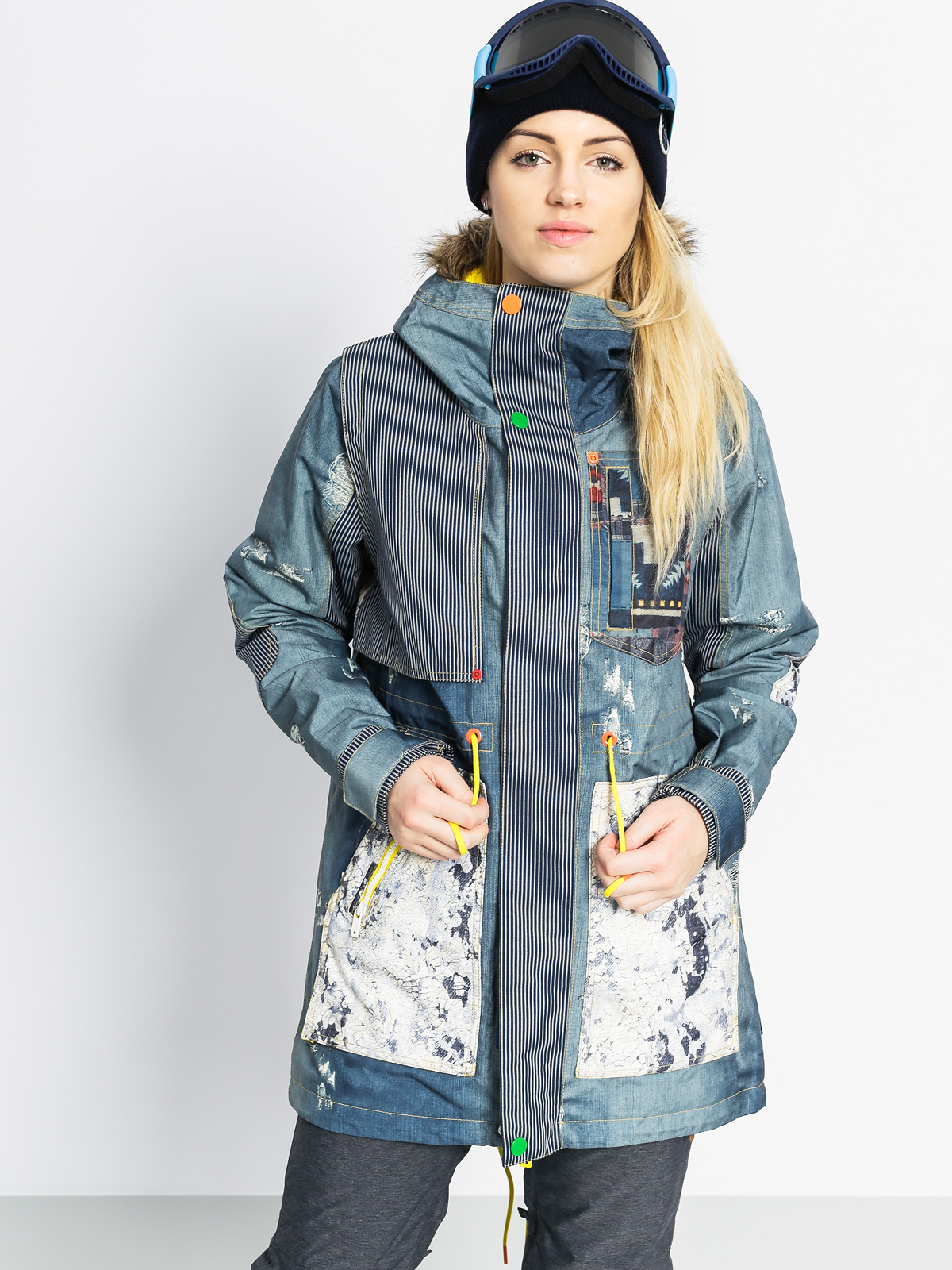 Damska Kurtka snowboardowa Burton Lamb Riff Parka (denim print)