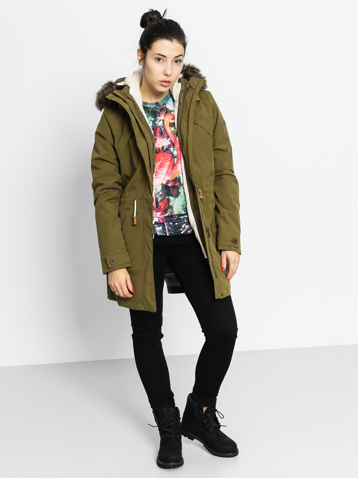 Kurtka Roxy Amy 3 n 1 Wmn (army green)