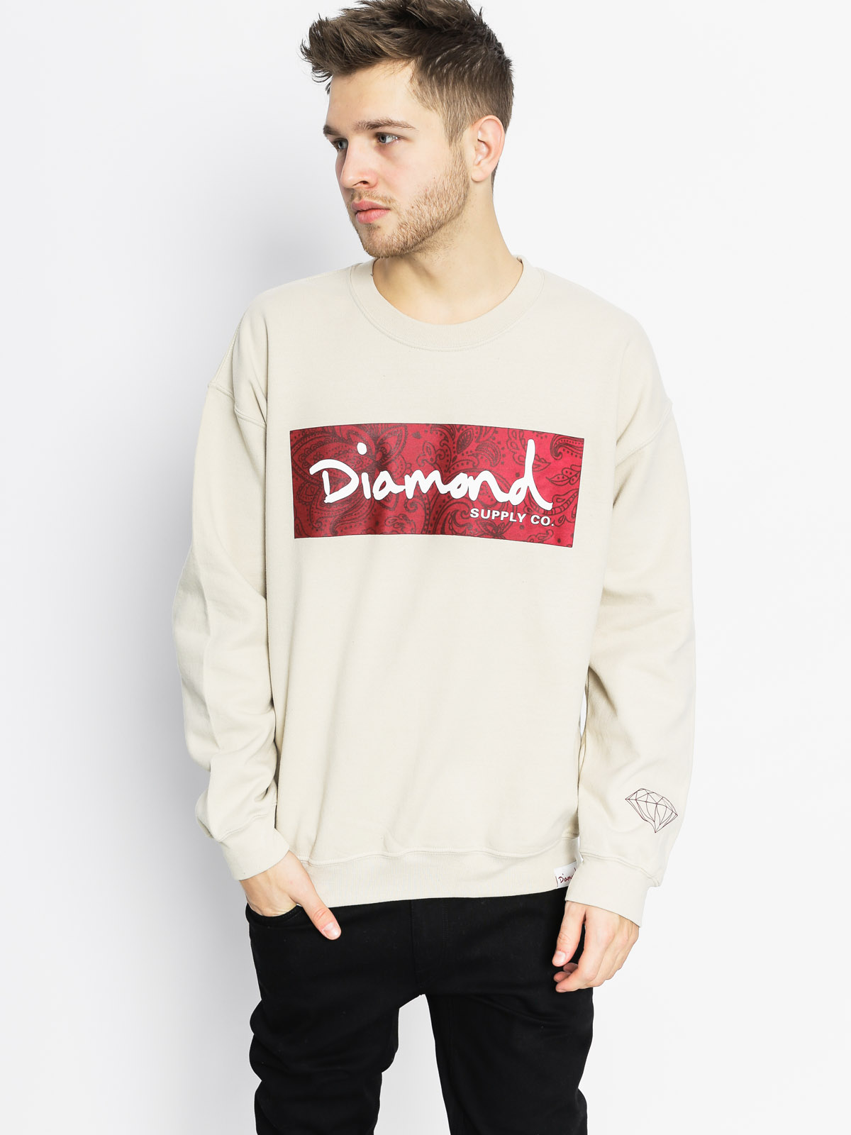 Bluza Diamond Supply Co. Radiant Box Logo (cream)