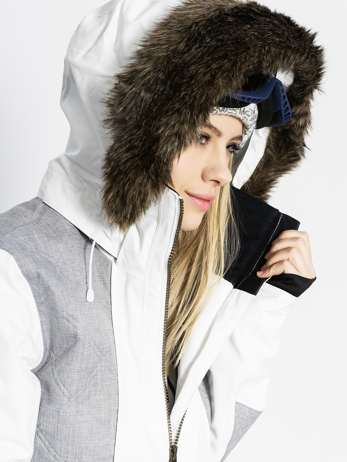 Damska Kurtka snowboardowa Roxy Atmosphere (white/light grey/black)