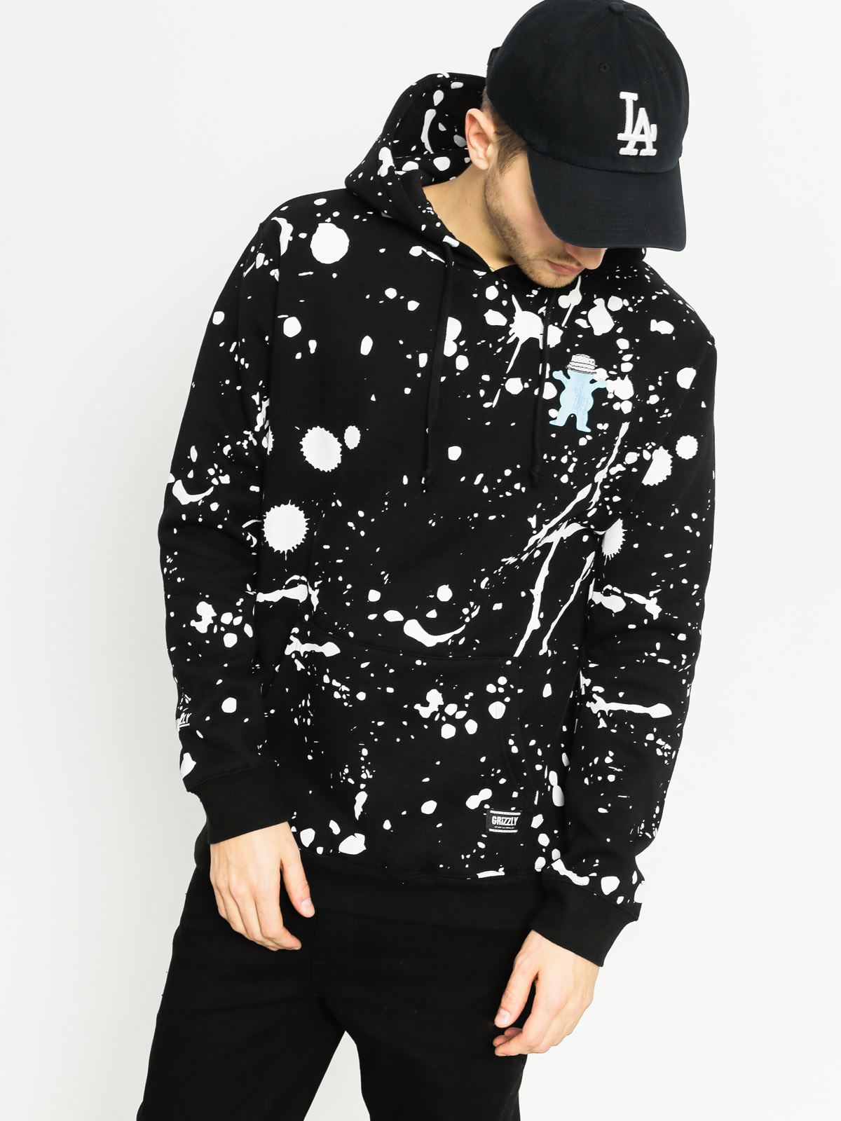 Bluza z kapturem Grizzly Griptape Boo Johnson Splatter HD (black)