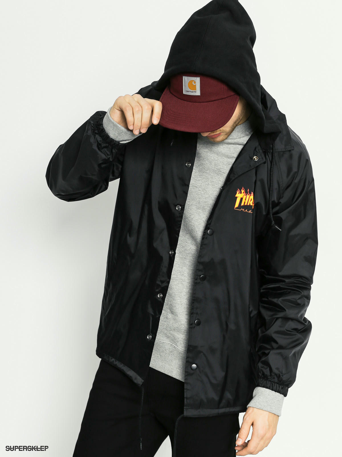 Thrasher flame logo outlet coach jacket