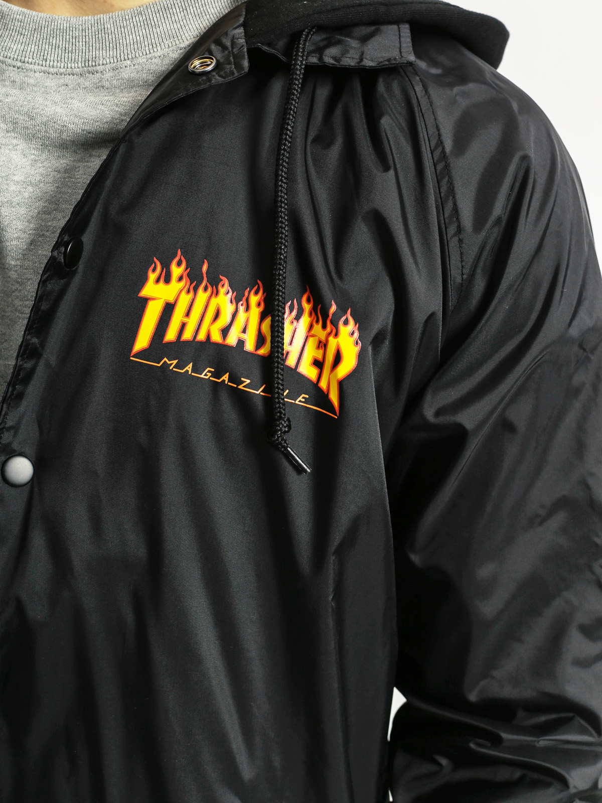 Kurtka Thrasher Flame Logo Coach Jacket (black)