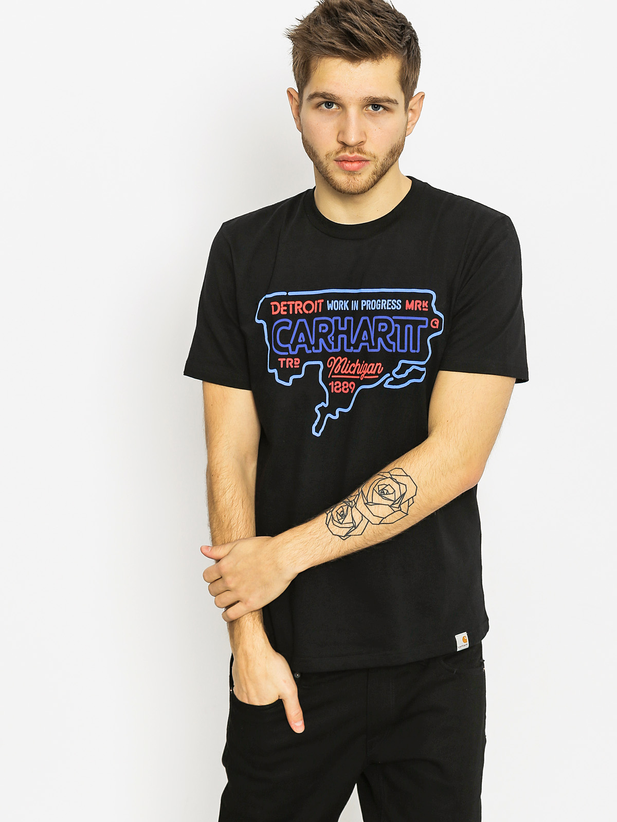 T-shirt Carhartt USA Neon (black)