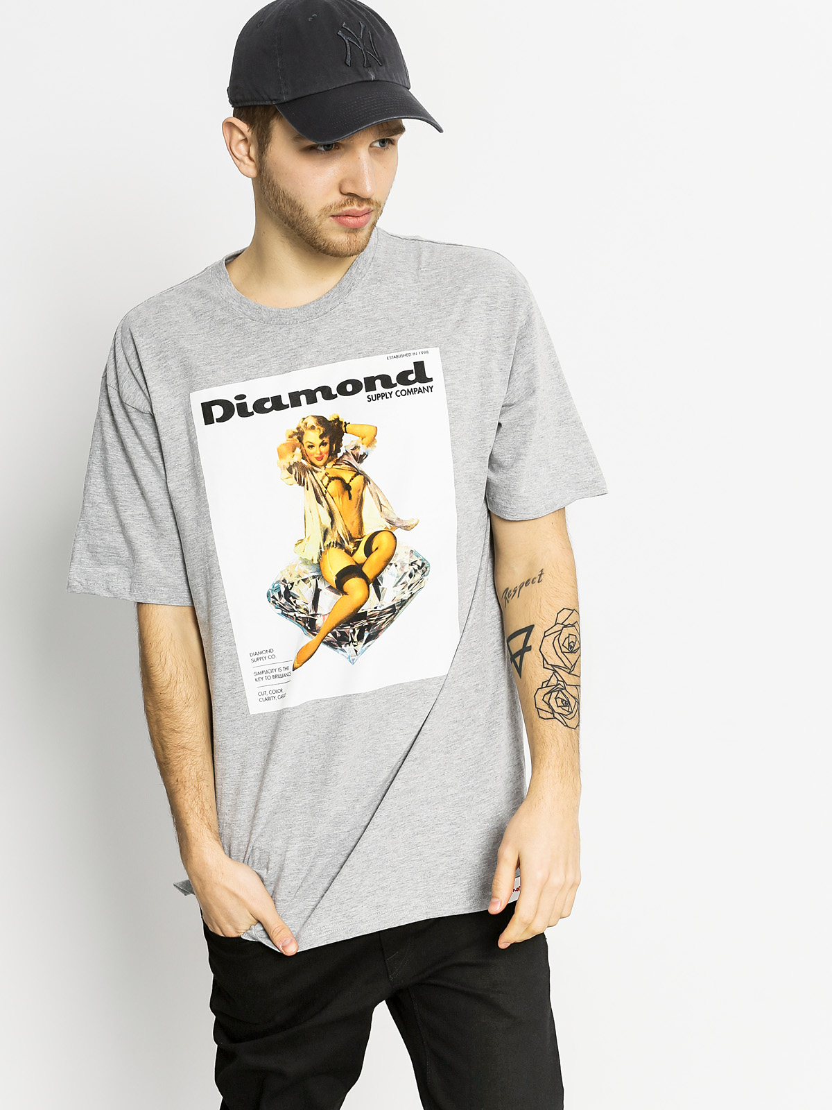 T-shirt Diamond Supply Co. Centerfold (heather grey)