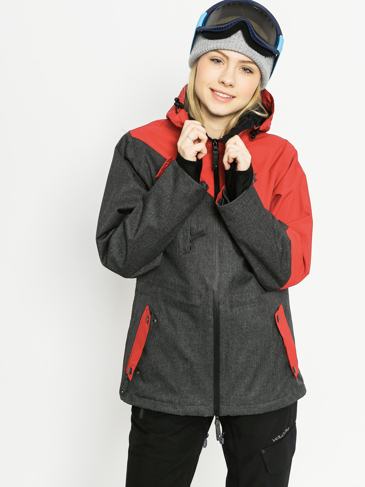 Damska Kurtka snowboardowa Majesty Skadi (graphite herringbone/red)