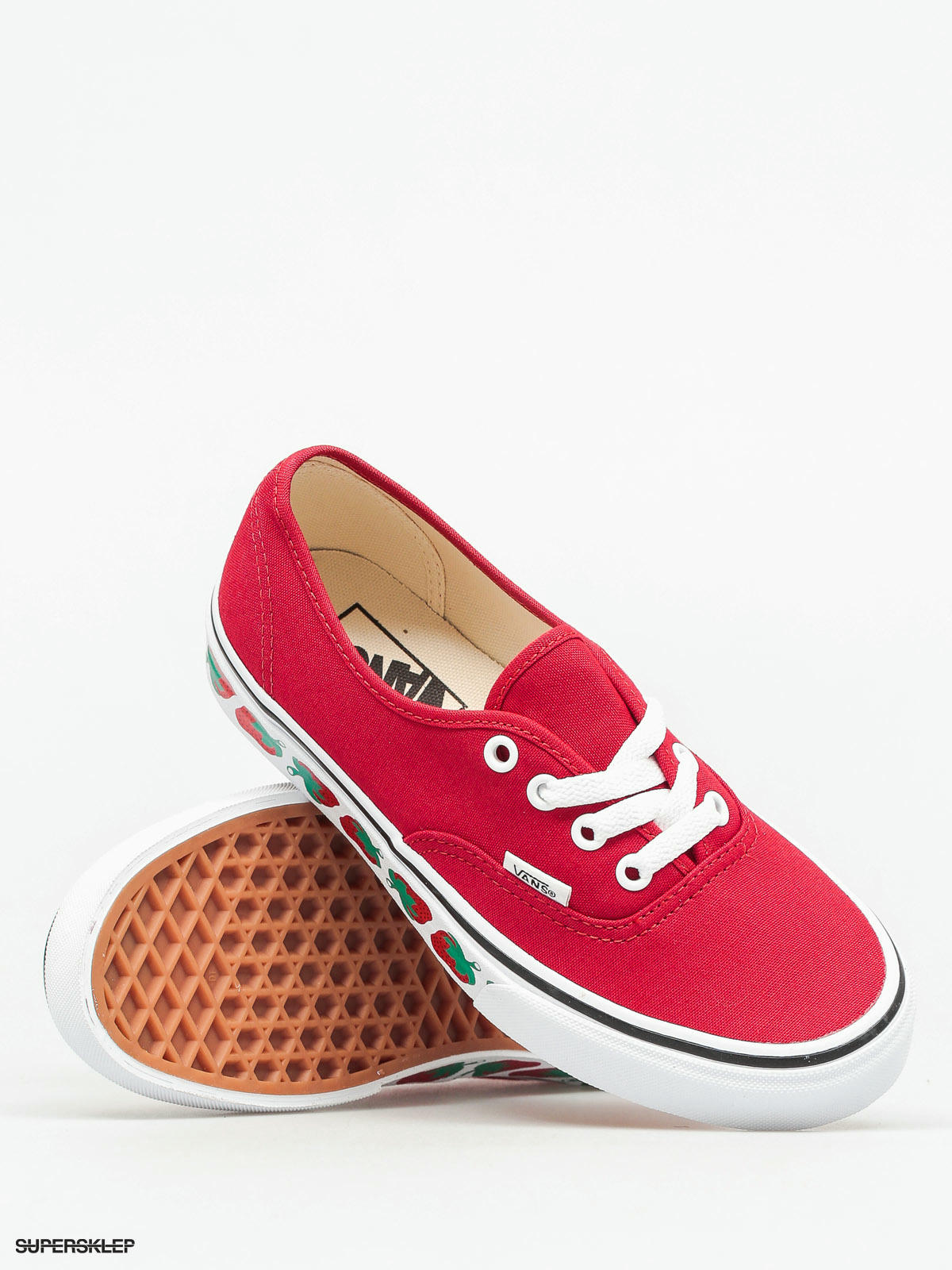 vans authentic strawberry tape green