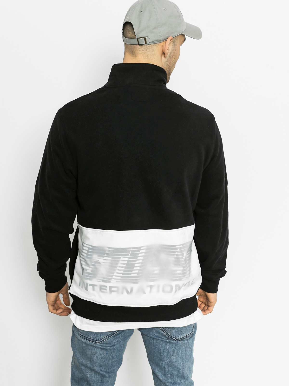 Bluza Stussy Nylon Panel Mock (black)
