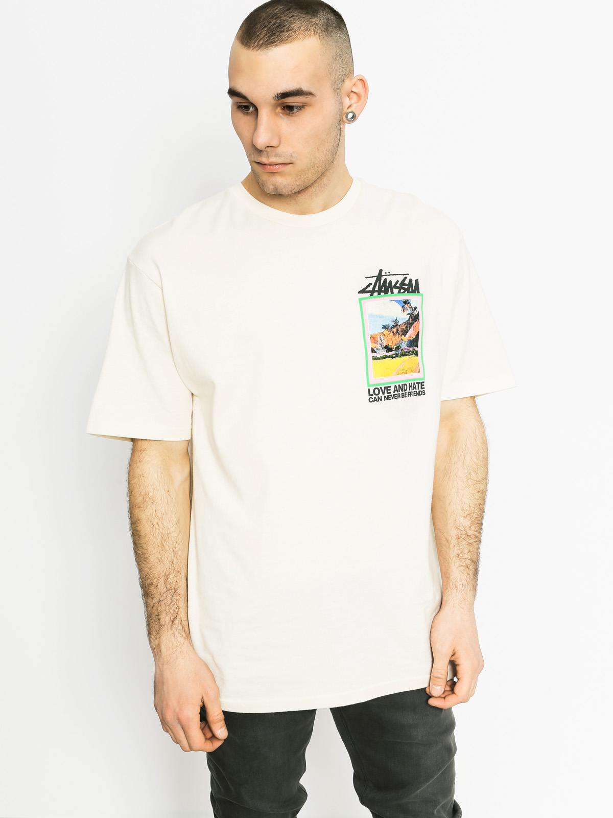 T-shirt Stussy Love And Hate (natural)