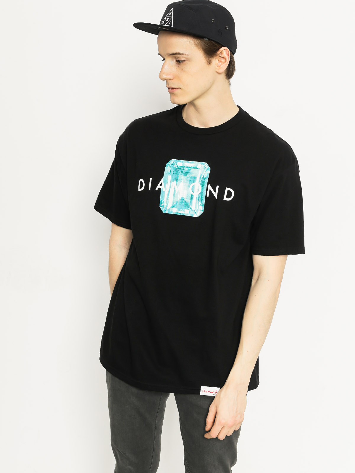 T-shirt Diamond Supply Co. Emerald Cut (black/blue)