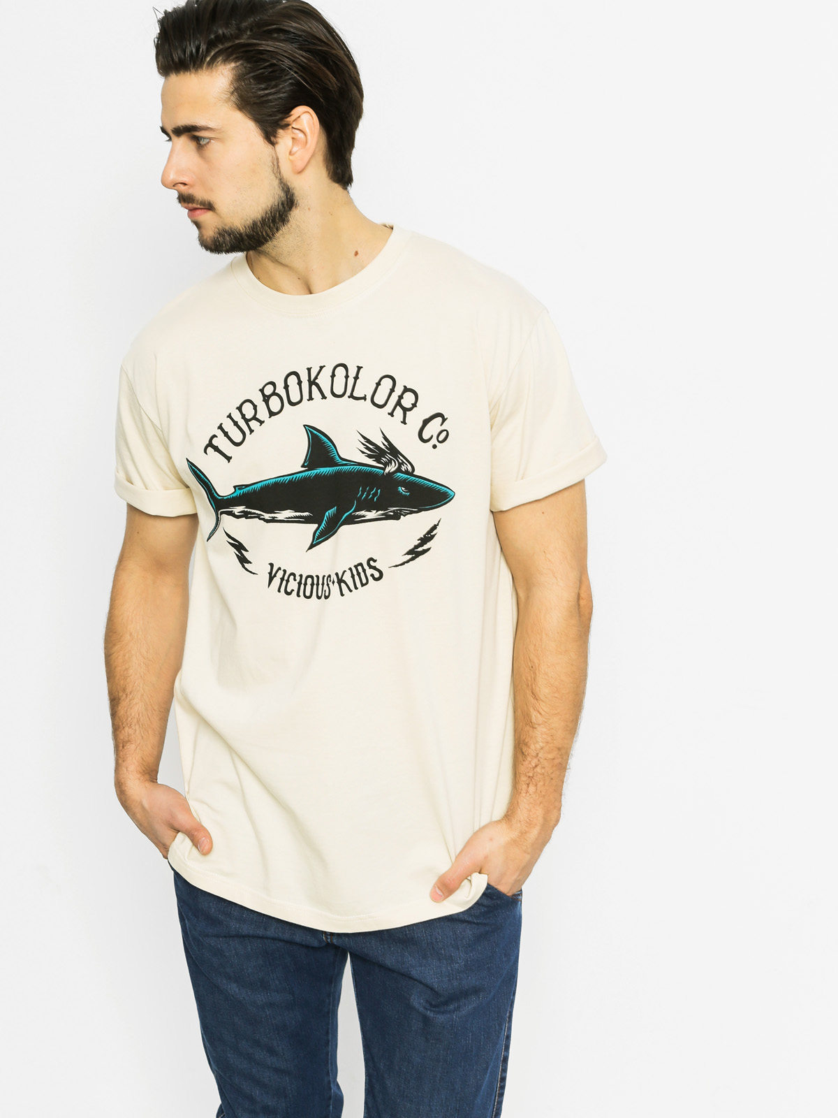 T-shirt Turbokolor Shark (vintage white)