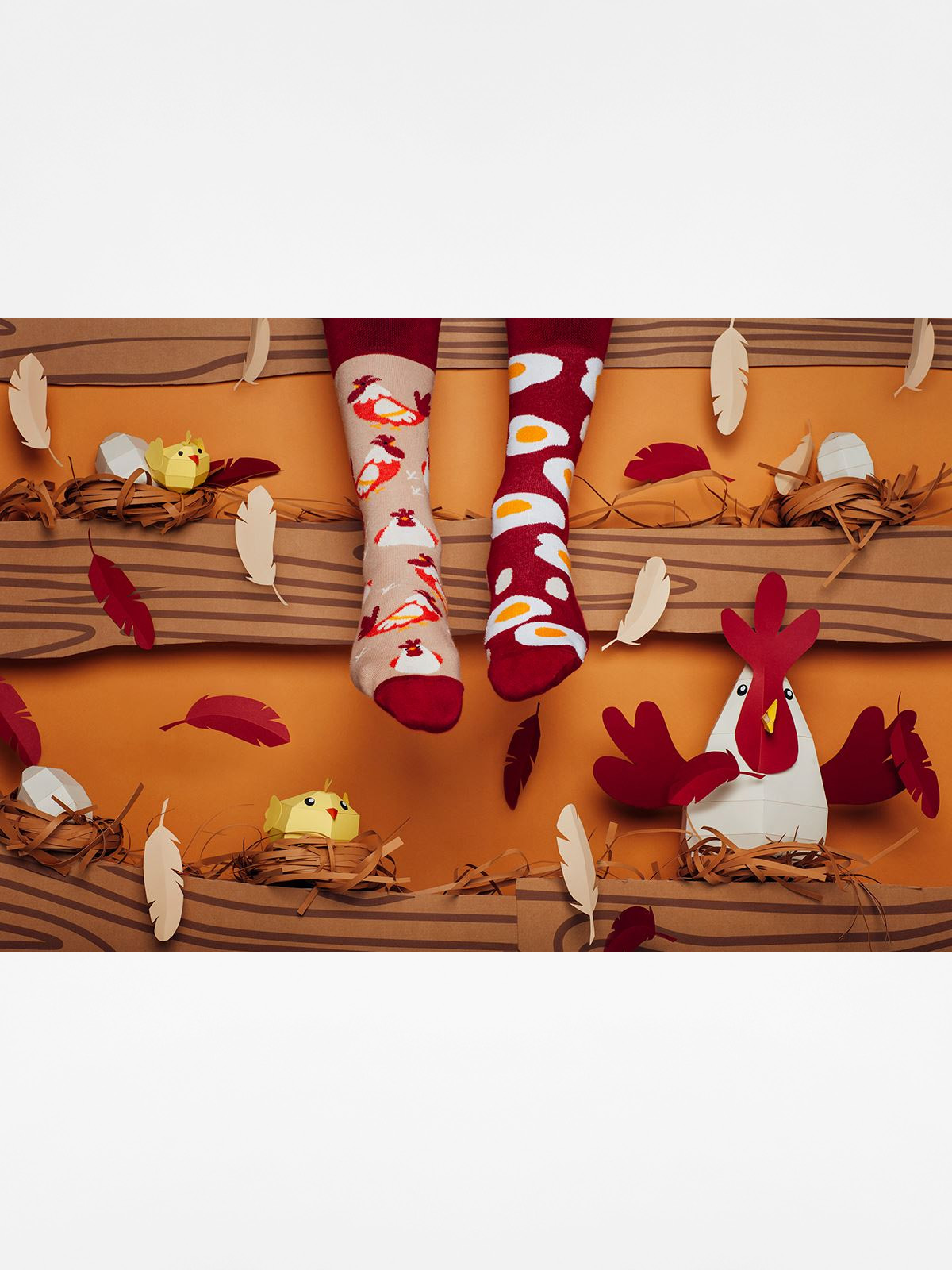 Skarpetki Many Mornings Egg And Chicken (red/sand)
