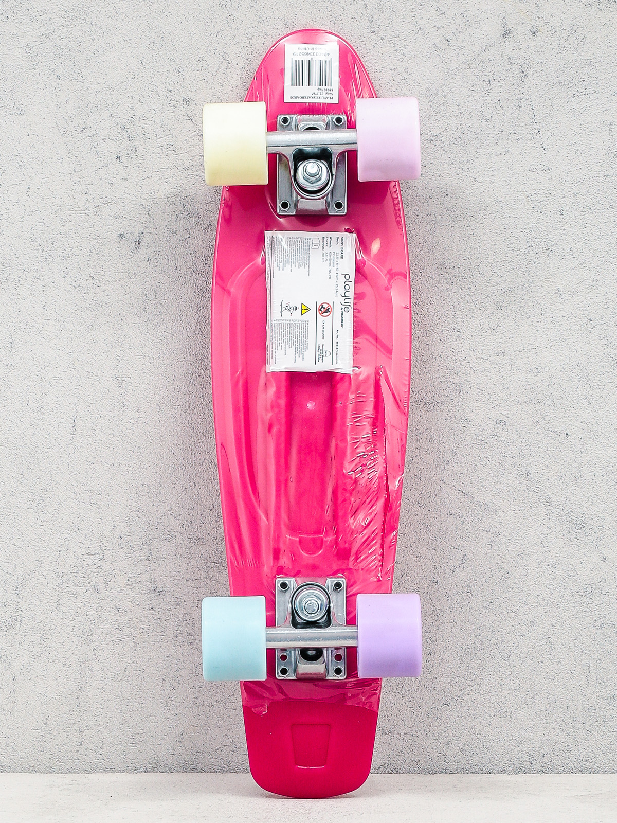 Deskorolka cruiser Playlife Vinyl (neon pink/multicolor)