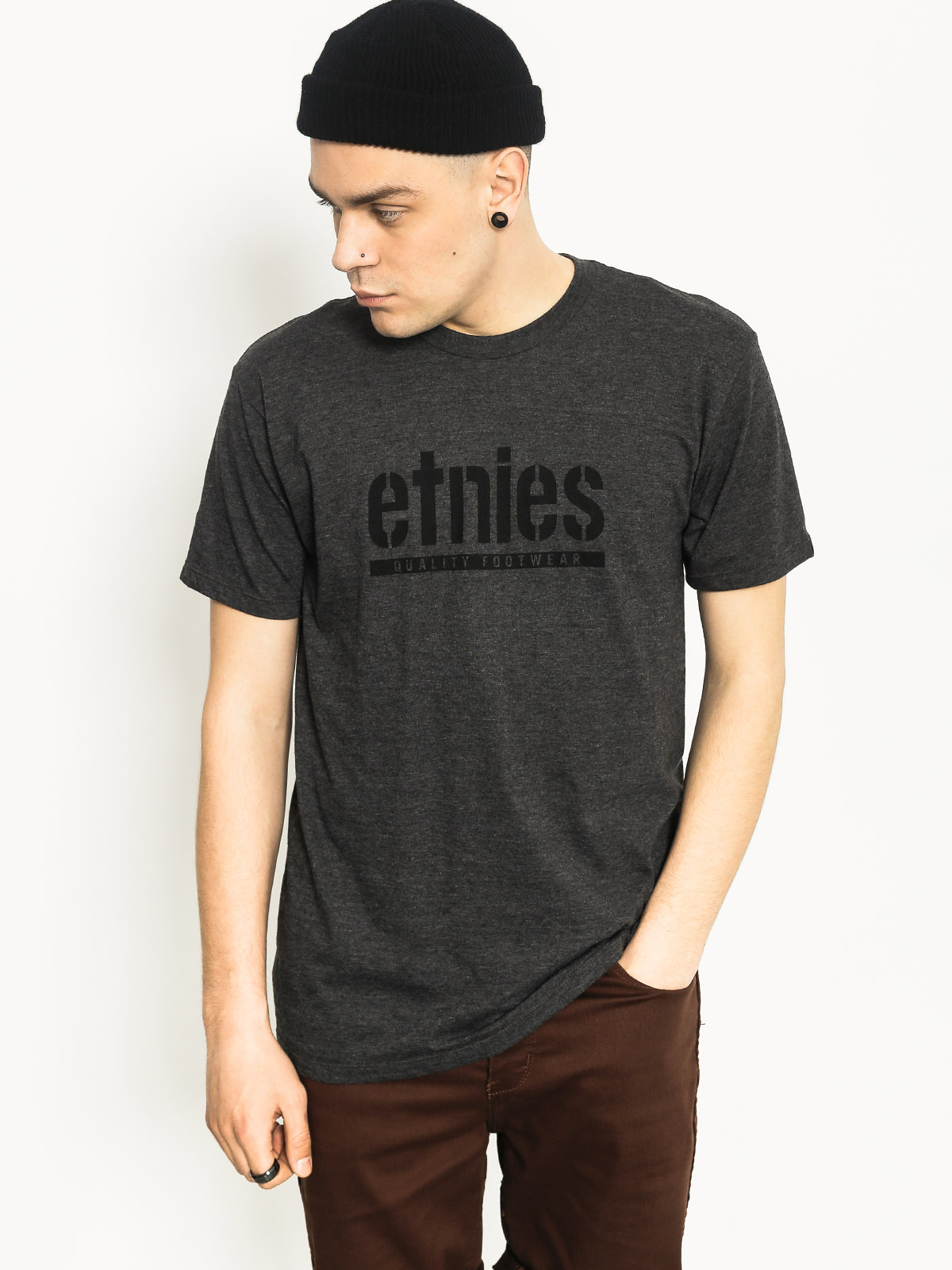 T-shirt Etnies Barred (charcoal heather)
