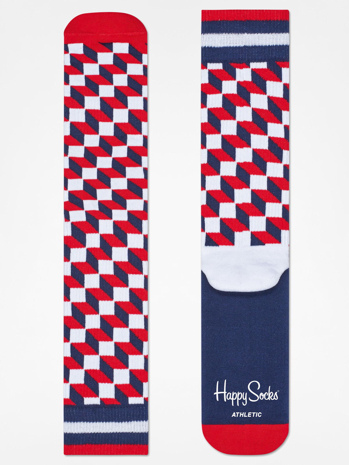 Skarpetki Happy Socks Athletic Filled Optic (navy/red/whtie)