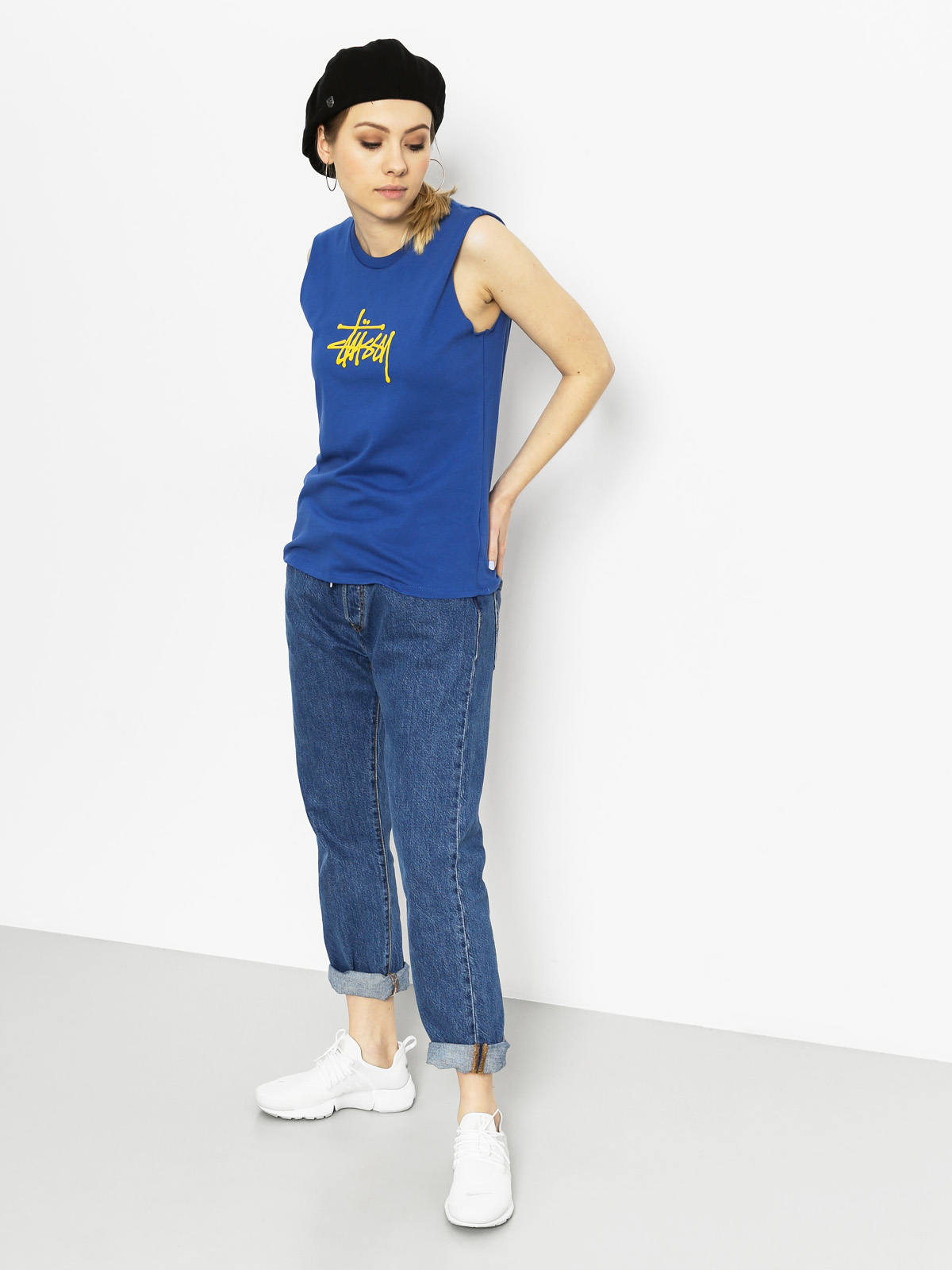 Koszulka Stussy Basic Stussy Raw Edge Muscle Wmn (blue)