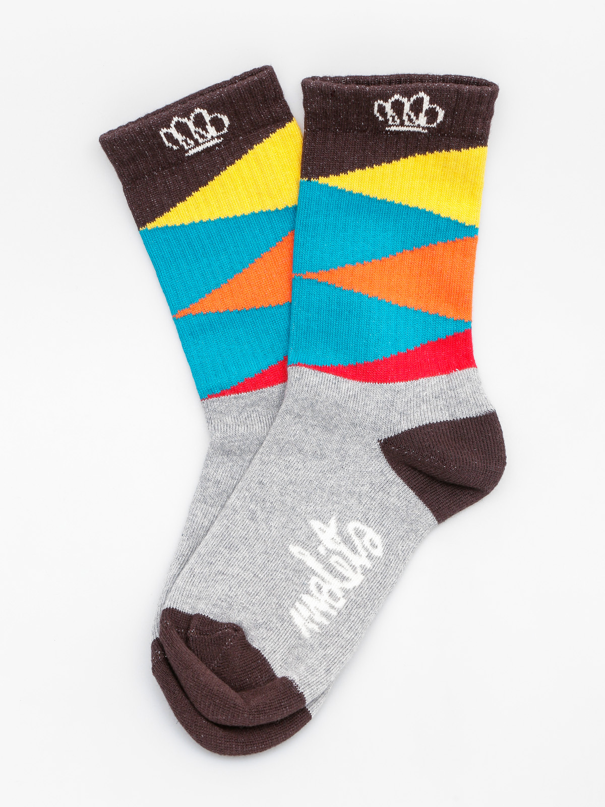 Skarpetki Malita Triangles (turquise/orange)