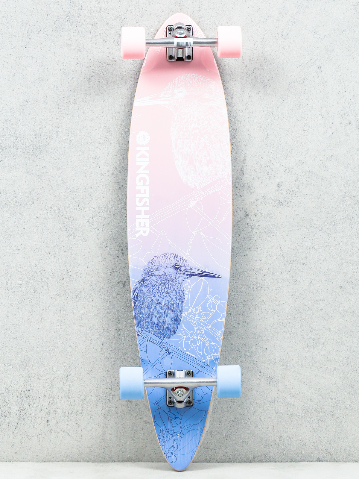 Longboard Fish Skateboards Kingfisher (silver/pink/blue)