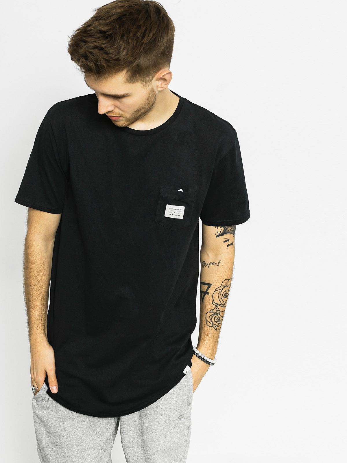 T-shirt Quiksilver East Woven Pocket (black)