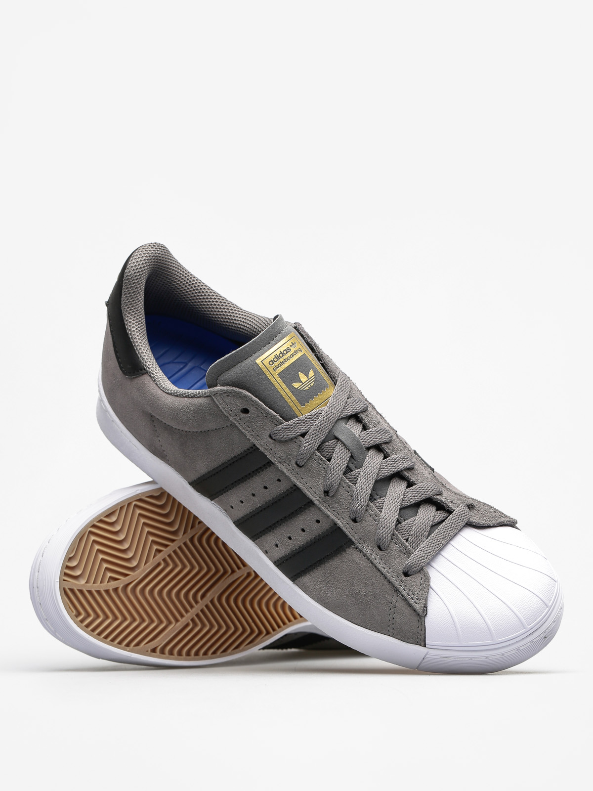 Buty adidas Superstar Vulc Adv (grey four f17/core black/gold met)
