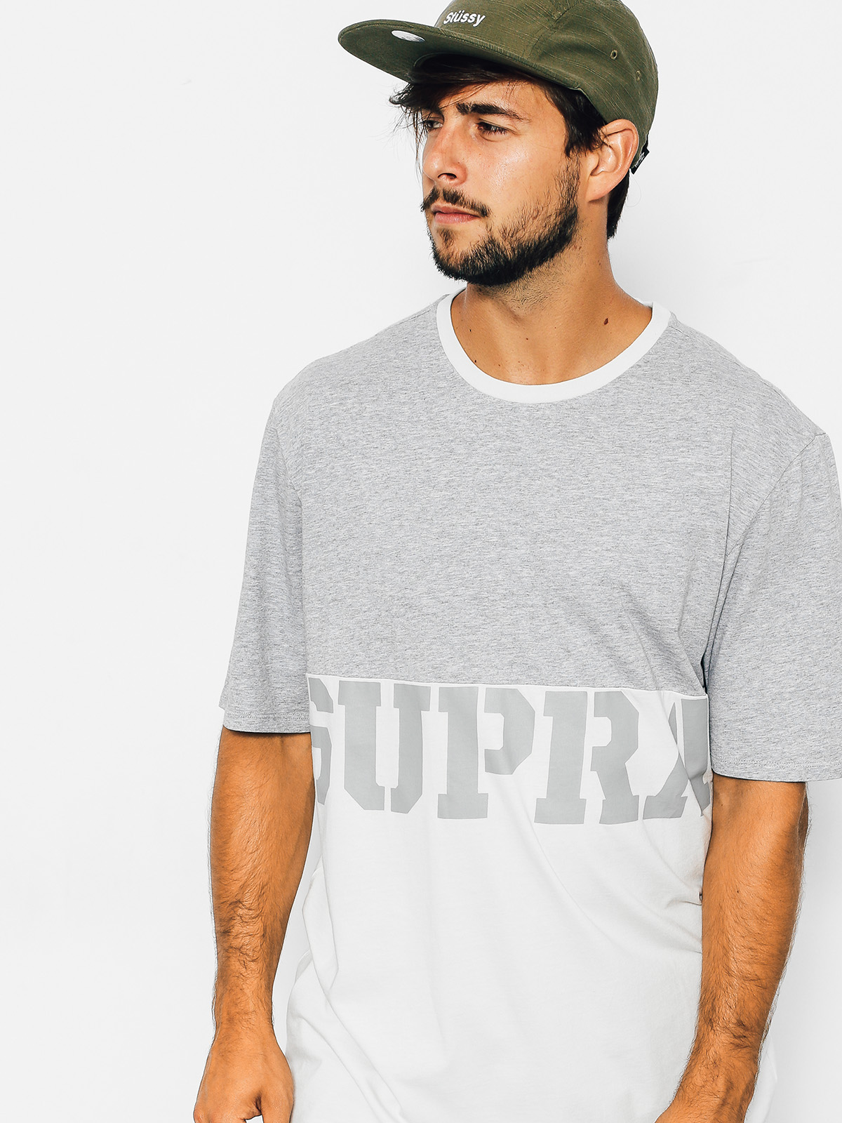 T-shirt Supra Block Crew (white/grey)